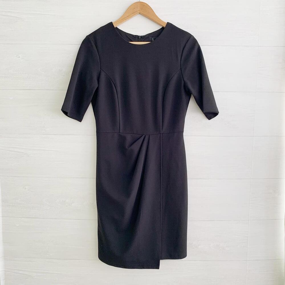 NWT Lulus Westwood Black pleated skirt short sleeve sheath dress, sz M